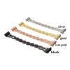 HFERHT Bling Diamond Straps Compatible With Fitbit Charge 5 Smart Watch Band Stainless Steel Wristband Metal Loop Chain Bracelet Compatible With Charge 2 3 4(Black,For charge 5) view 2