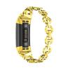 HFERHT Bling Diamond Straps Compatible With Fitbit Charge 5 Smart Watch Band Stainless Steel Wristband Metal Loop Chain Bracelet Compatible With Charge 2 3 4(Black,For charge 5) view 3