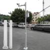 CHZDPP Weatherproof Security Camera Mount, Universal Outdoor Surveillance Pole for Dome/P-T-Z/C-C-T-V Cameras, with Mounting Rebar Cage/Lightning Rod/ 4 Mounting Arms(157.5in/4.0m)