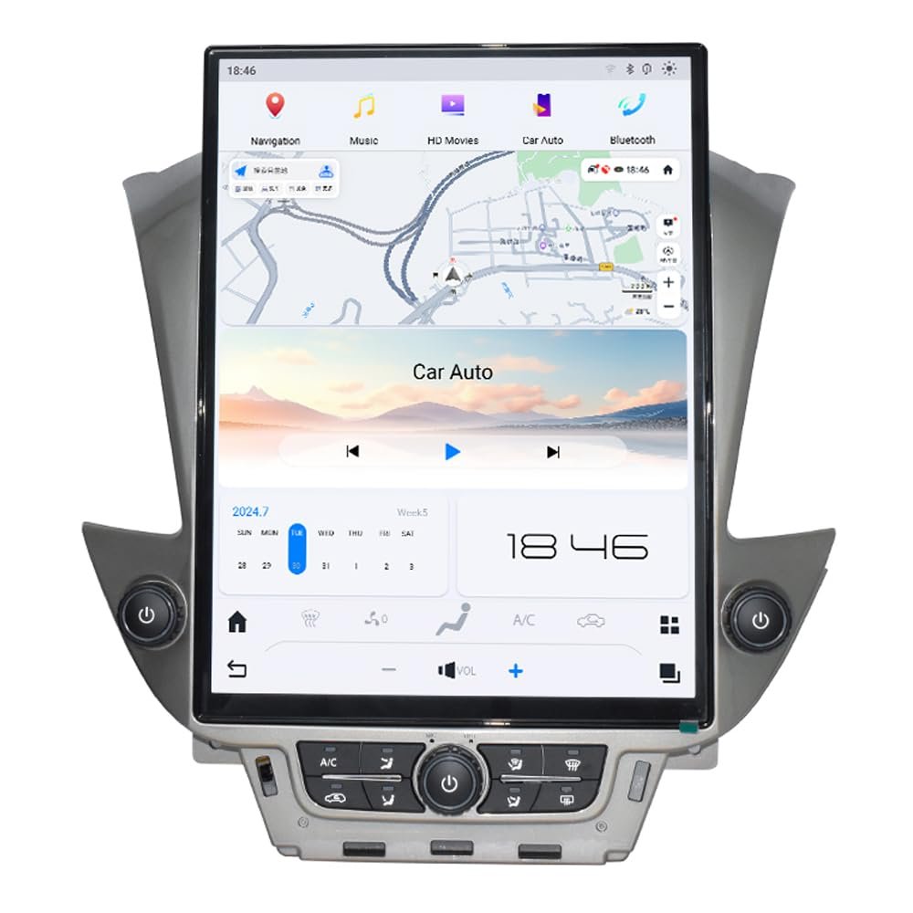 15.6 Inch 8G+128GB Qualcomm Android 13 Car Radio for Chevrolet Suburban Tahoe GMC Yukon 2014-2020 Stereo Upgrade Head Unit Multimedia Touch Screen Player GPS Navigation (for OEM 4-inch Screen)