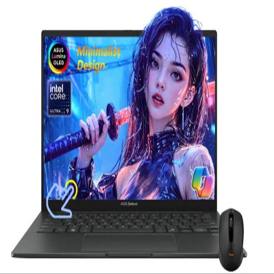 ASUS Zenbook 14" OLED Touch Screen Laptop, WUXGA, Intel Core Ultra 9 285H Up to 5.4GHz, Intel Arc GPU, Copilot, Thunderbolt 4, Wi-Fi 7, Win11 H, w/Wireless Mouse (32GB 7467MHz RAM | 1TB SSD)