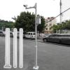 CHZDPP Weatherproof Security Camera Mount, Universal Outdoor Surveillance Pole for Dome/P-T-Z/C-C-T-V Cameras, with Mounting Rebar Cage/Lightning Rod/ 4 Mounting Arms(236in/6m)