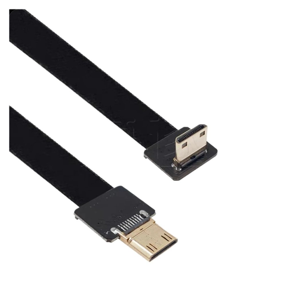 Aerial FPV Upward Bend Male to Female M1ni HDMI to HDMI high-Definition Cable Extension Cable 90 Degree FPC Flat Cable 5CM-1M(0.8M,C1-C3)