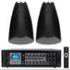 Rockville PEN-80T Black 8" 70V Pendant Speaker Pair with RCS180-6 Amp view 1