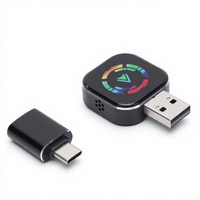 YUEHISY 2 in 1 Wireless Car Play Adapter, Wireless Android Auto Dongle, with Type C to USB Adapter, Plug & Play, Auto Connect
