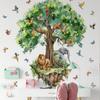 Mirabuy Suspended Tree Wall Decals Jungle Safari Animals Wall Decal Stickers for Kids Bedroom Playroom Nursary Classroom 51.57x48.03 inches view 1