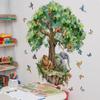 Mirabuy Suspended Tree Wall Decals Jungle Safari Animals Wall Decal Stickers for Kids Bedroom Playroom Nursary Classroom 51.57x48.03 inches view 3