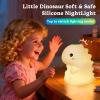 canvage Dinosaur Night Light for Kids, Rechargeable Portable Nightlight, Soft Silicone Touch Night Lamp with 3 Levels Dimmable, Cute Lamp for Nursery, Baby, Kids and Adults Room Decor view 2