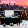 Bluetooth Suitcase Record Player with Builtin Speakers, Bass & Treble Control, 3Speed BeltDrive Turntable with AutoStop, Portable Vinyl Player for 33 45 78RPM LPs, Blue view 3