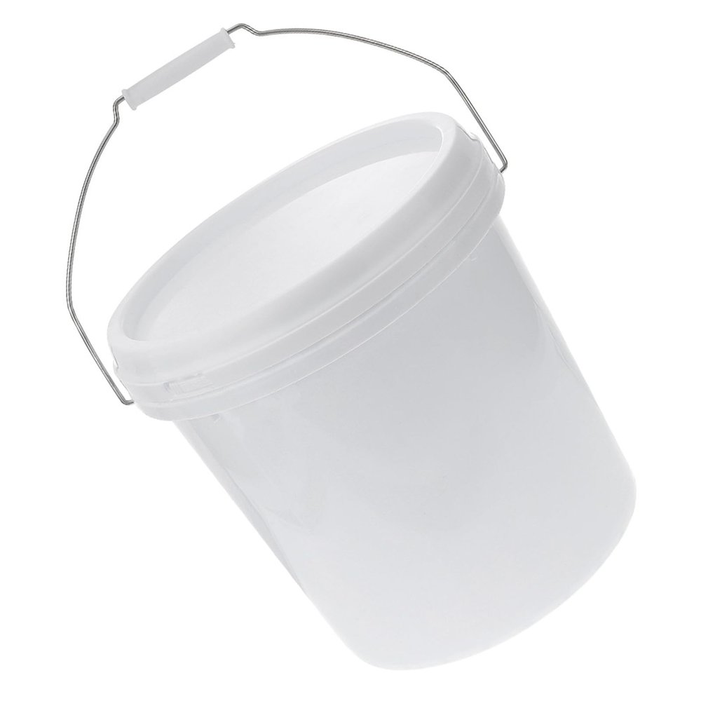 5L White Plastic Bucket with Lid and Handle for Fishing