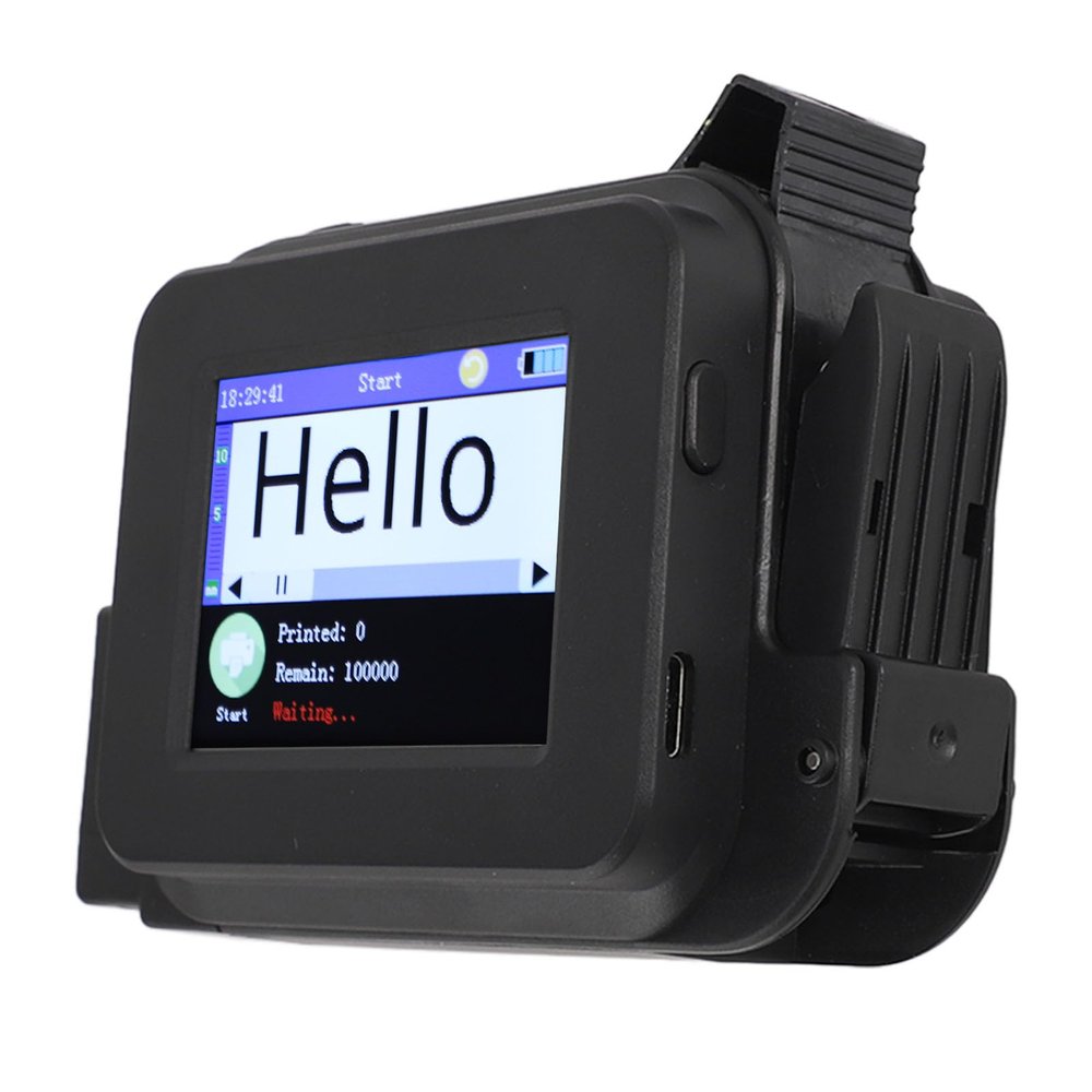 Sanpyl Mini Inkjet Printer Portable Small Size Adjustable Height Fast Dry Ink for Labels Numbers Plastic Cloth (Black)