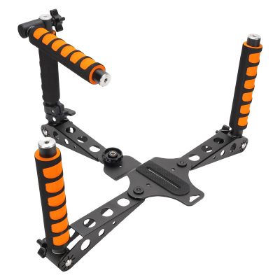 Zopsc Camera Shoulder Support Rig Kit, 3 in 1 Aluminum Shoulder Rig Stabilizer Kit, Foldable Handheld Mount with Quick Release, Anti Shake Support