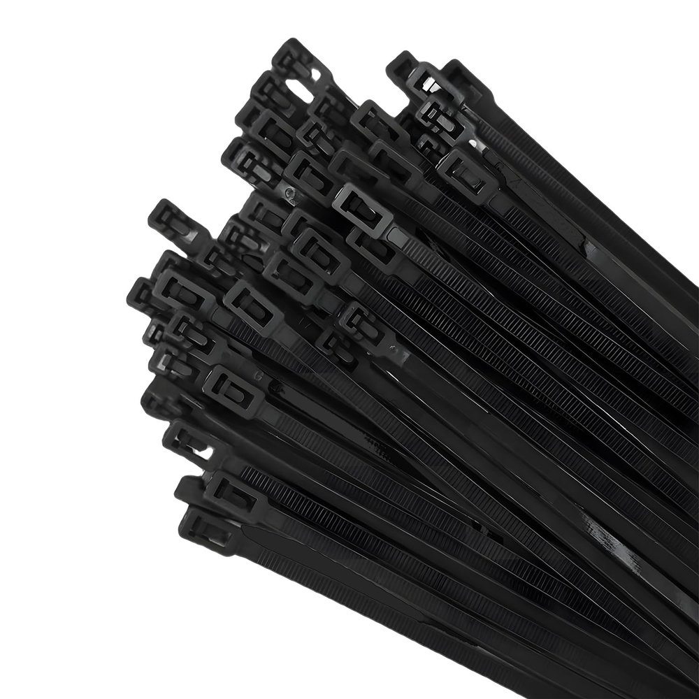 Aroono Reusable Cable Ties 6 Inch 100 PCS Black Heavy Duty, Releasable Adjustable Nylon Zip Ties with 36lbs Tensile Strength for Indoor and Outdoor Multipurpose Use