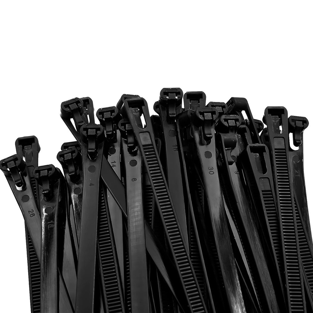 Aroono Heavy Duty Zip Ties 6 Inch 250 PCS Black Releasable Reusable, 55lbs Tensile Strength Nylon Cable Ties Adjustable for Cord Management and Garden Secure