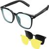 Alpha Digital Smart Glasses, Bluetooth Glasses for Men and Women, with Speakers, Voice Assistant, UV Protection, Magnetic Clip-On Polarized & Night Vision Lenses for Indoor/Outdoor Use view 1