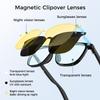 Alpha Digital Smart Glasses, Bluetooth Glasses for Men and Women, with Speakers, Voice Assistant, UV Protection, Magnetic Clip-On Polarized & Night Vision Lenses for Indoor/Outdoor Use view 2