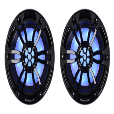 Rockville Bundle: (2) RM-PREMIUM104 Black Marine Boat 10" Subwoofer 1200W Dual 4 Ohm, Free Air Design, RGB LED Lighting, Polycarbonate Cone, for Marine Audio Enthusiasts (2 Items)