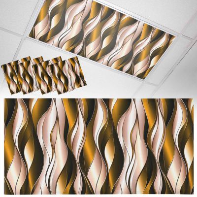 4 Pack Fluorescent Light Cover for Drop Ceiling 4 x 2 ft Classroom Magnetic Fluorescent Light Shade Filters Abstract Yellow Gradient Lines Drop Ceiling Supplies for Home Office School Library