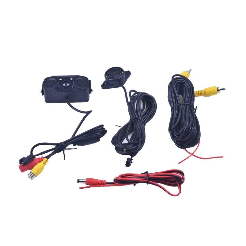 3 in 1 Video Parking Sensor Car Reverse Backup Rear View Camera with 2 Radar Detector Sensors BiBi Alarm Indicator