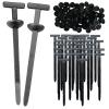 Aroono Heavy Duty Self-Locking Cable Tie Buckle Black, Universal Nylon Zip Ties Holder with Pin & Button Design, UV Resistant for Automotive Repair & Home Garage Use (100 Pairs) view 1