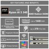 Lenovo Yoga 7 2-in-1 Copilot+ AI PC Laptop | 14" WUXGA OLED Touch (100% DCI-P3) | AMD Ryzen AI 5 340 (Up to 50 Tops) | 16GB DDR5 1TB SSD | for Creator Business Professional Win11 w/DLCA Accessory view 3