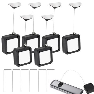 6 Pcs 6.5 Ft Retractable Remote Control Tether, Remote Control Leash with Adjustable Lock Strap TV Remote Tether for TV and DVD Remotes, Game Controllers, Tablets and Showrooms, Remote Rescue