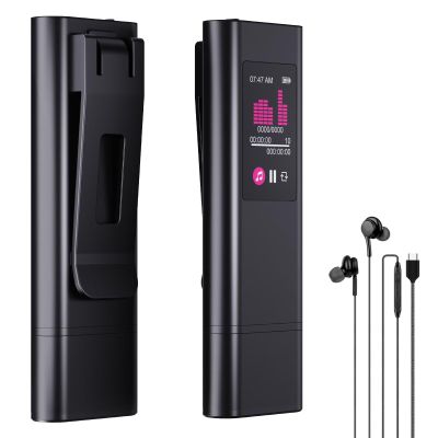 128GB Digital Voice Recorder, 1600 Hrs AI Noise Reduction, Rechargeable Voice Activated Recorder with Playback, MP3 Player Voice Activation Perfect Capture Every Word for Classes, Meetings, Interviews