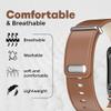 DADO Luxe Tapered Leather Replacement Band Compatible with WHOOP 5.0, One, Peak, and Life Fitness Tracker  Durable & Comfortable | Not for Whoop Gen 4 (Brown Silver, One/Peak) view 2