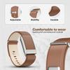 DADO Luxe Tapered Leather Replacement Band Compatible with WHOOP 5.0, One, Peak, and Life Fitness Tracker  Durable & Comfortable | Not for Whoop Gen 4 (Brown Silver, One/Peak) view 3