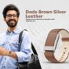 DADO Luxe Tapered Leather Replacement Band Compatible with WHOOP 5.0, One, Peak, and Life Fitness Tracker  Durable & Comfortable | Not for Whoop Gen 4 (Brown Silver, One/Peak) view 4