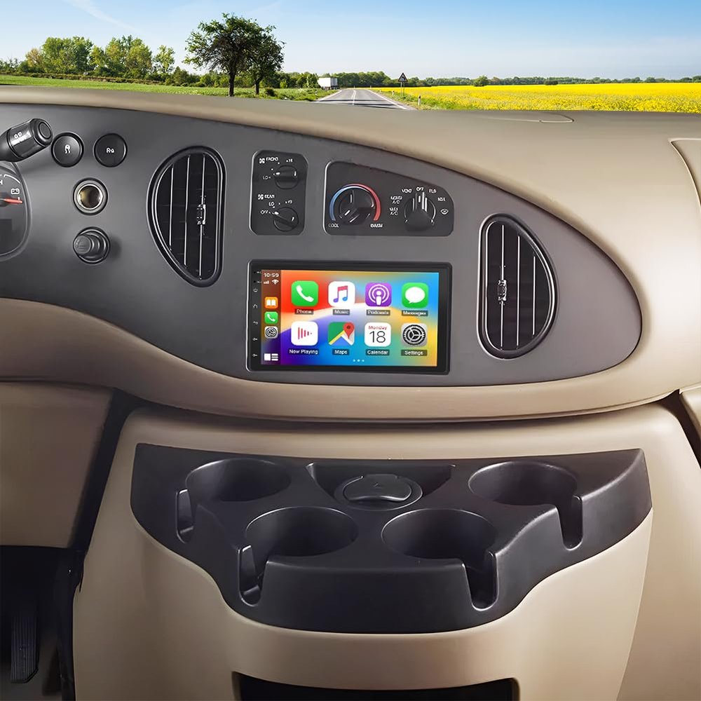 Android 13 Double Din Car Stereo Radio for 19982008 Ford E250 E350 Super Duty 7" Touch Screen Head Unit Car Stereo with Wireless Carplay Android Auto GPS Bluetooth WiFi FM RDS SWC Backup Camera,2+32G