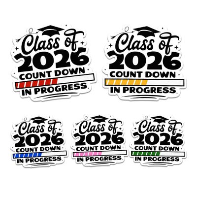 6Pcs Class of 2026 Sticker Senior 2026 Sticker Graduation High School College Student Gift for Scrapbook Class of 2026 Senior Stickers Graduation Decoration Car Decal for Laptop Tablet Case 3" (G10)