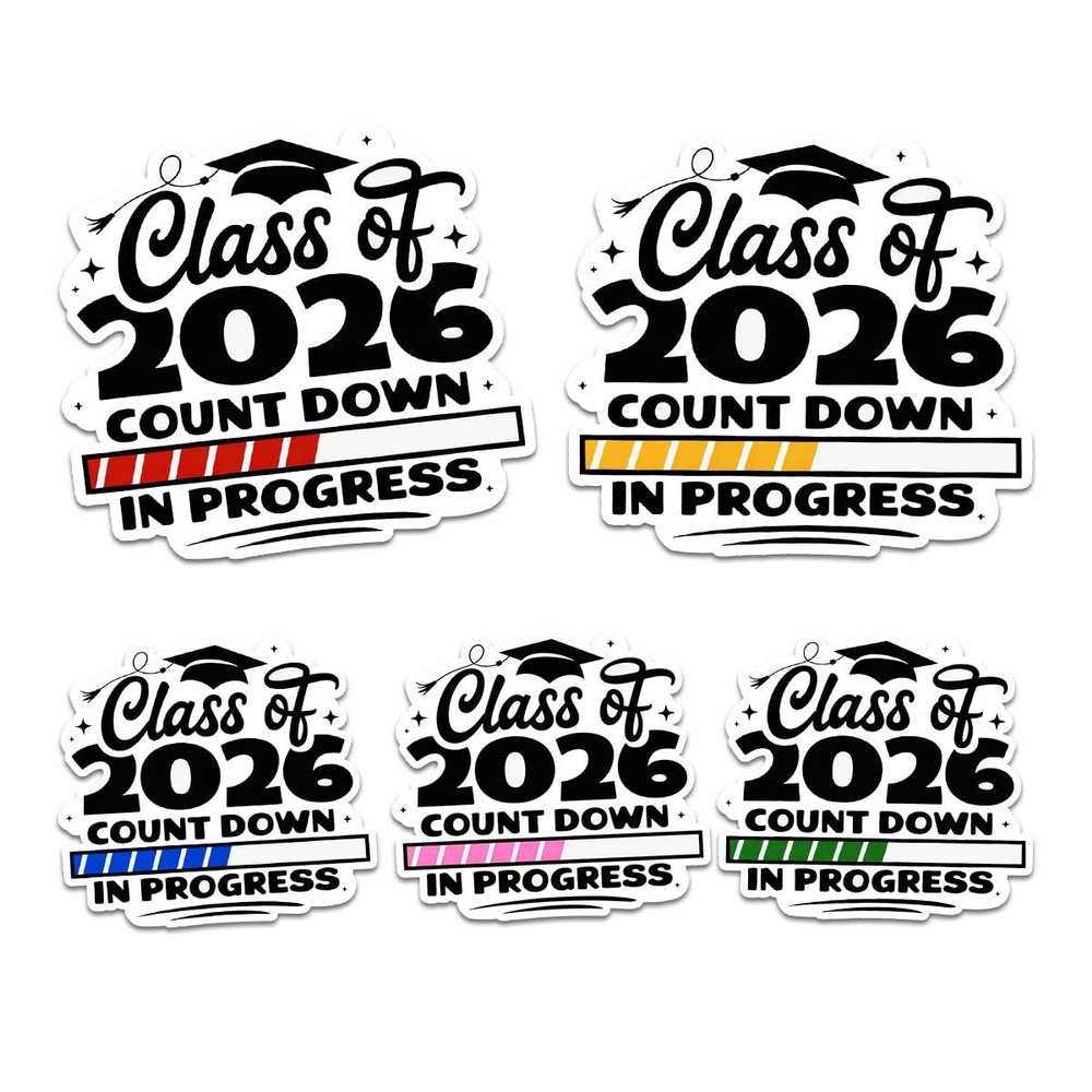 6Pcs Class of 2026 Sticker Senior 2026 Sticker Graduation High School College Student Gift for Scrapbook Class of 2026 Senior Stickers Graduation Decoration Car Decal for Laptop Tablet Case 3" (G10)