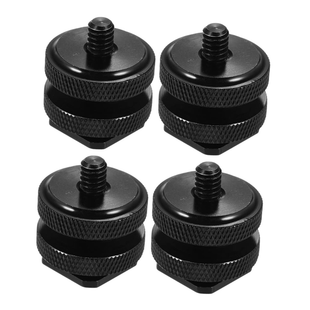 Balacoo 4 PCS Double Screw Hot Shoe Mount Adapter for DSLR Cameras Lightweight Camera Rig Accessory with Enhanced Locking for Tripod and Flash Stand Compatibility