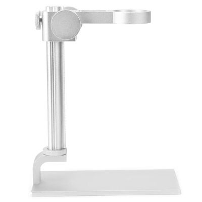 QANYEGN Microscope Stand Holder, Adjustable Aluminum Alloy Stand Bracket, Digital Electron Microscope Holder Accessory (White)