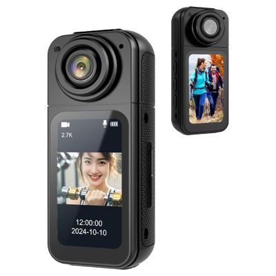 ASHATA Thumb Camera, 180 Rotating 2.7K Portable Magnetic Body Worn, Thumb Sized Hands Recording and Pet Portable Camera, for Any Place of Work, Travel and Sports (Black)