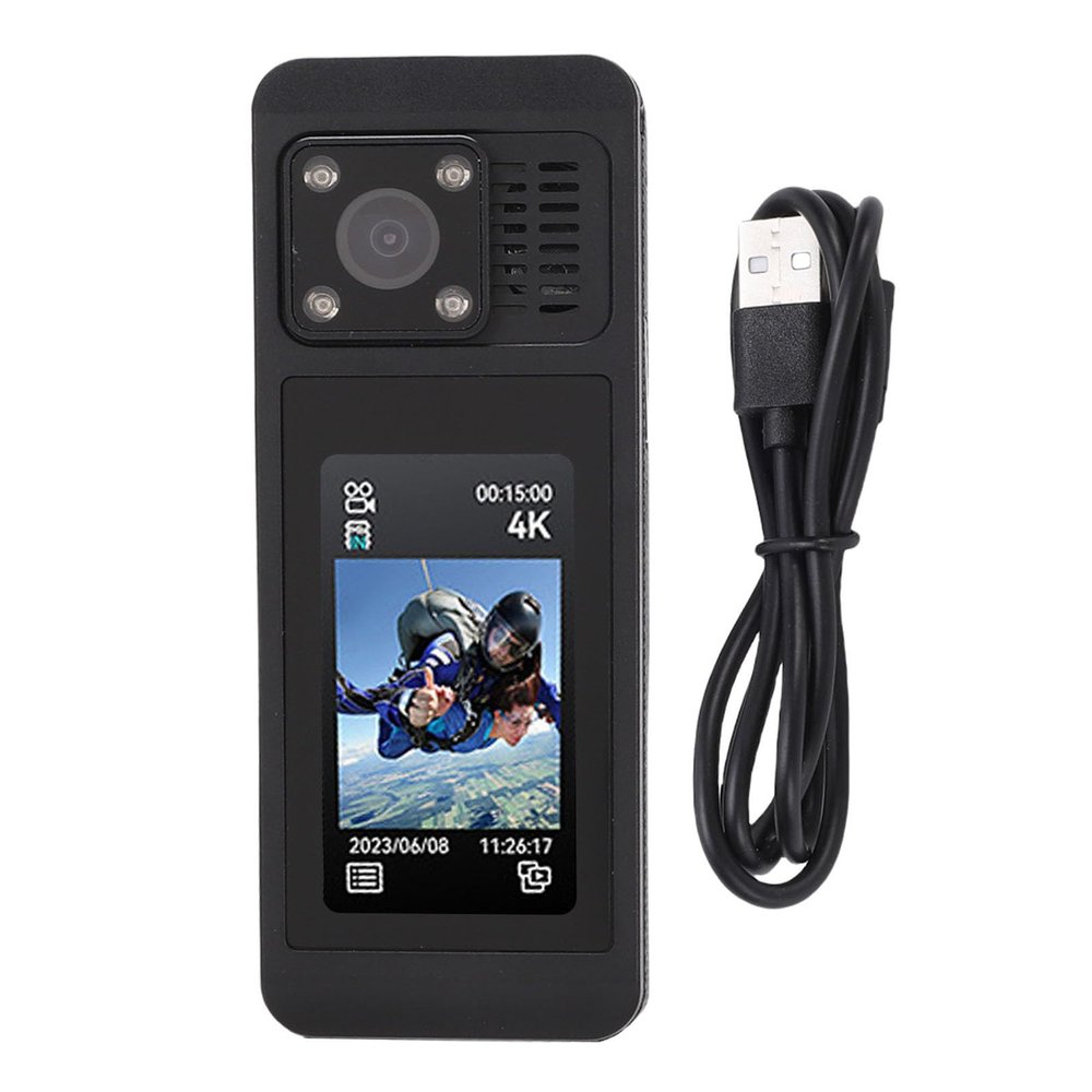 Bewinner 4K Body Camera with Audio & Video Recording, Water Proof Wearable Video Recorder with APP, 140 Degree Wide Angle & 2.0 Inch Touchscreen, Portable Body Cam for Police Cycling