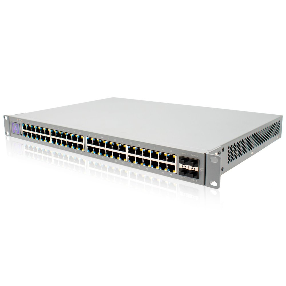 Alta Labs S48APOE | 48-Port Full PoE+ Managed Switch | 740W Power Budget | 32 1GbE PoE+ Ports | 16 2.5GbE PoE+ Ports | 4 10Gb SFP+ Uplinks | Cloud & Bluetooth Management| Rackmount | Fan Cooled