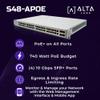 Alta Labs S48APOE | 48-Port Full PoE+ Managed Switch | 740W Power Budget | 32 1GbE PoE+ Ports | 16 2.5GbE PoE+ Ports | 4 10Gb SFP+ Uplinks | Cloud & Bluetooth Management| Rackmount | Fan Cooled view 2