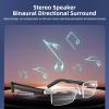Wisoqu Glasses Frameless Anti Blue Smart Glasses, Music Call Translation Glasses with Real Time Multilingual Translation for Travel, Work view 2