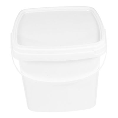 1l White PP Water Bucket with Lid and Handle for Gardening