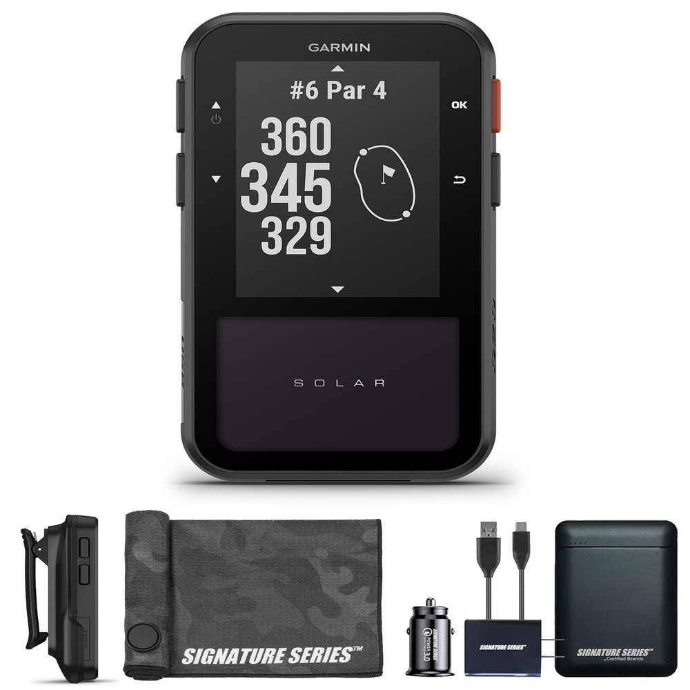 Garmin Approach G20 Solar GPS Golf Handheld, Signature Power Bundle