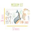 BUBUROOM Under The Sea Wall Decals Sea Life Stickers, Removable Wall Stickers, Watercolor Ocean Animals, Peel & Stick, for Nursery Baby Kids Bedroom Bathroom, Medium Set (57" W x 36" H) 50 Pcs view 2