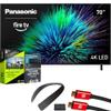 Panasonic TV-70W70BP W70 Series 70 inch LED 4K Ultra HD Smart Fire TV Bundle with WN10 Neck Speaker, 4 YR CPS Enhanced Protection, 2X HDMI Cable & Deco Gear Complete Home Theater Beginner's Guidebook view 1