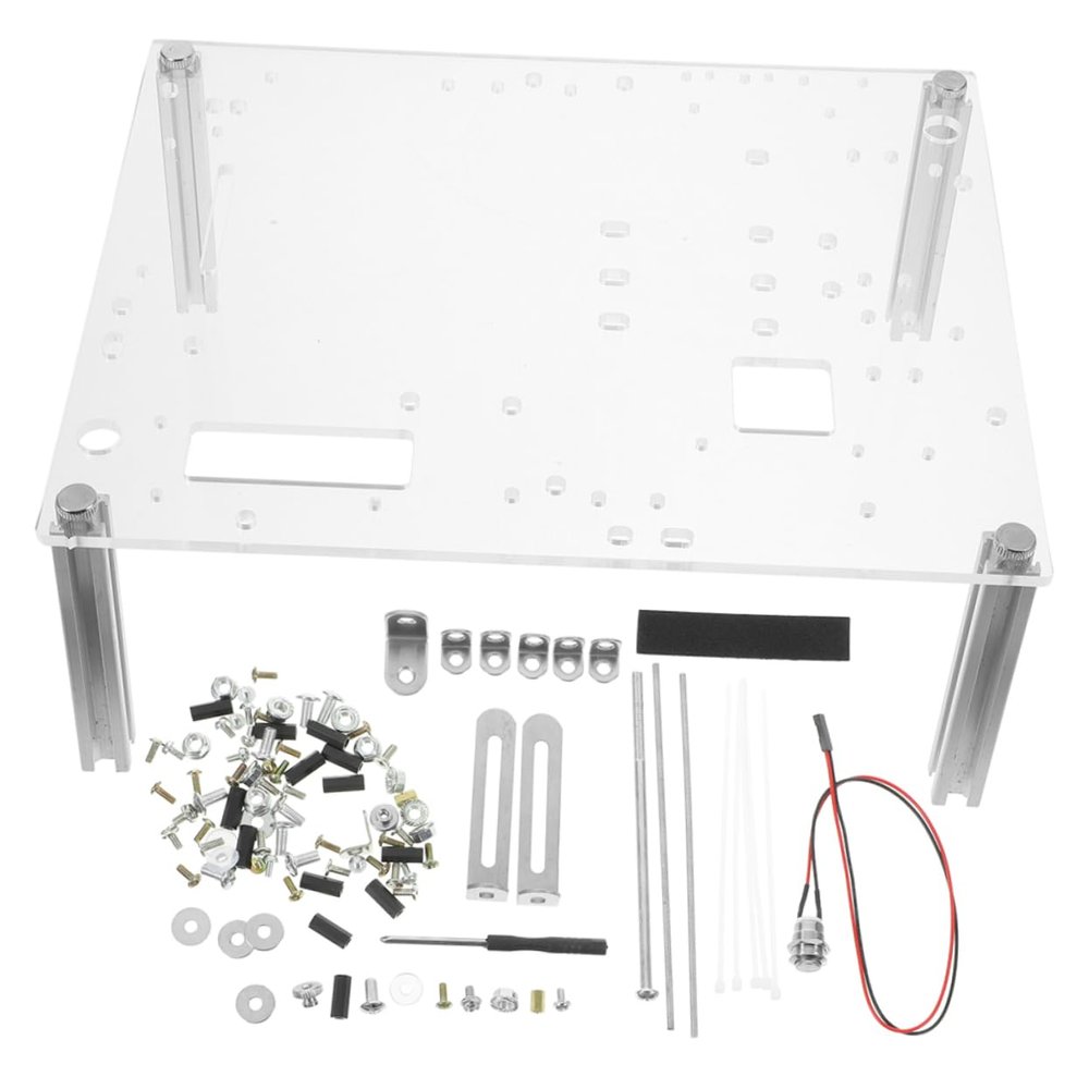 Balacoo Open Frame PC Case Rack Stand Transparent DIY Bare Frame Chassis for Matx Motherboard Support for Gaming and Office Use