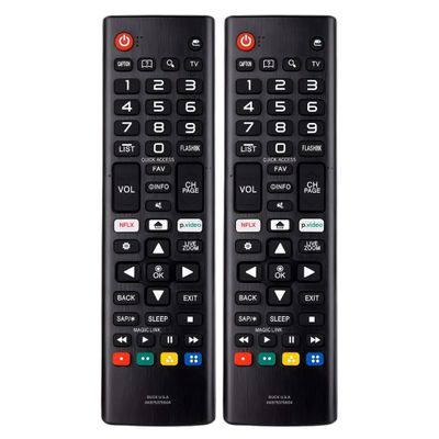 2 Pack AKB75375604 LG TV Remote Control Replacement for Smart TV - Easy Setup Remote, Streaming Shortcuts - Works with LG 4K, UHD, LED, OLED Smart HDTV Models (AKB75095307 AKB74915305 AKB76040302)