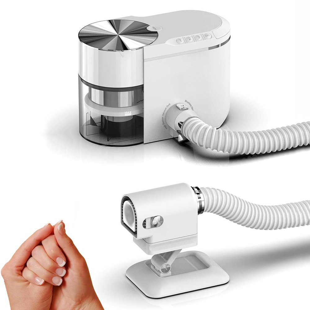 Nail Dust Collector, Desktop Nail Art Vacuum Device, Powerful Suction Refined look, Clean lines and Premium Finish, Low Noise Design, for Home and Beauty Salon Workstation