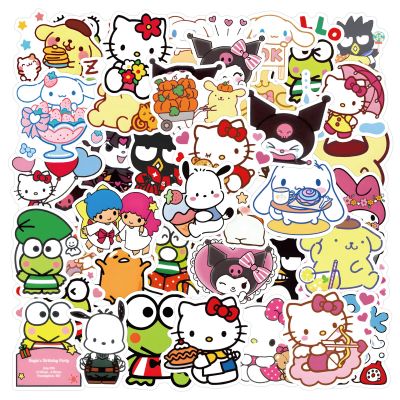 100PCS Sanrio Cartoon Stickers for Kids,Hello Cat Kitty Kuromi Mymelody Cinnamoroll Decal for Water Bottle Laptop Toy Sticker for DIY Decorate Bumper Phone Hard Hat Kids Teens Gifts