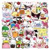 100PCS Sanrio Cartoon Stickers for Kids,Hello Cat Kitty Kuromi Mymelody Cinnamoroll Decal for Water Bottle Laptop Toy Sticker for DIY Decorate Bumper Phone Hard Hat Kids Teens Gifts view 1