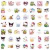 100PCS Sanrio Cartoon Stickers for Kids,Hello Cat Kitty Kuromi Mymelody Cinnamoroll Decal for Water Bottle Laptop Toy Sticker for DIY Decorate Bumper Phone Hard Hat Kids Teens Gifts view 2